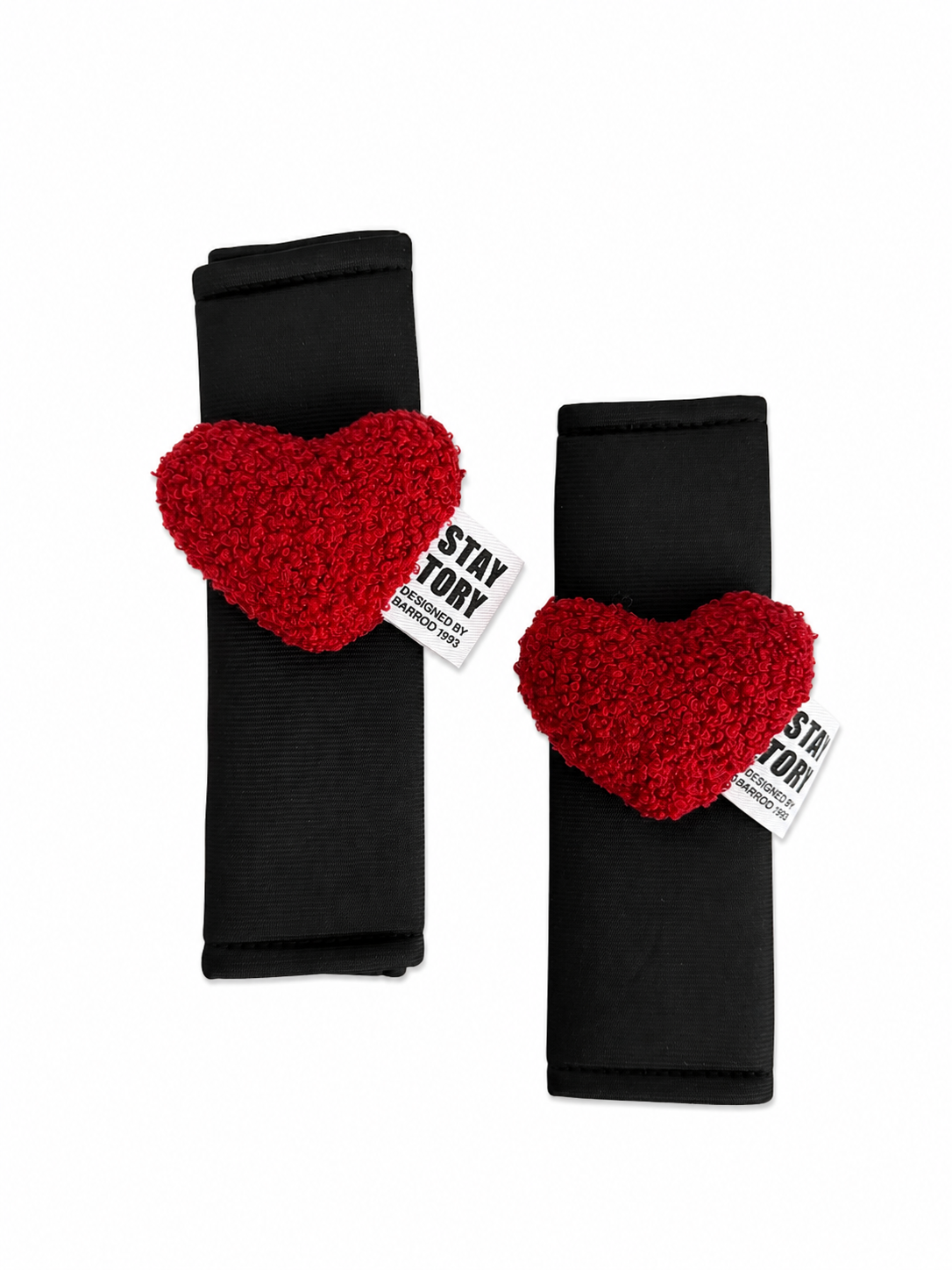 Cozy Red Heart Car Accessory Set – 8 Piece