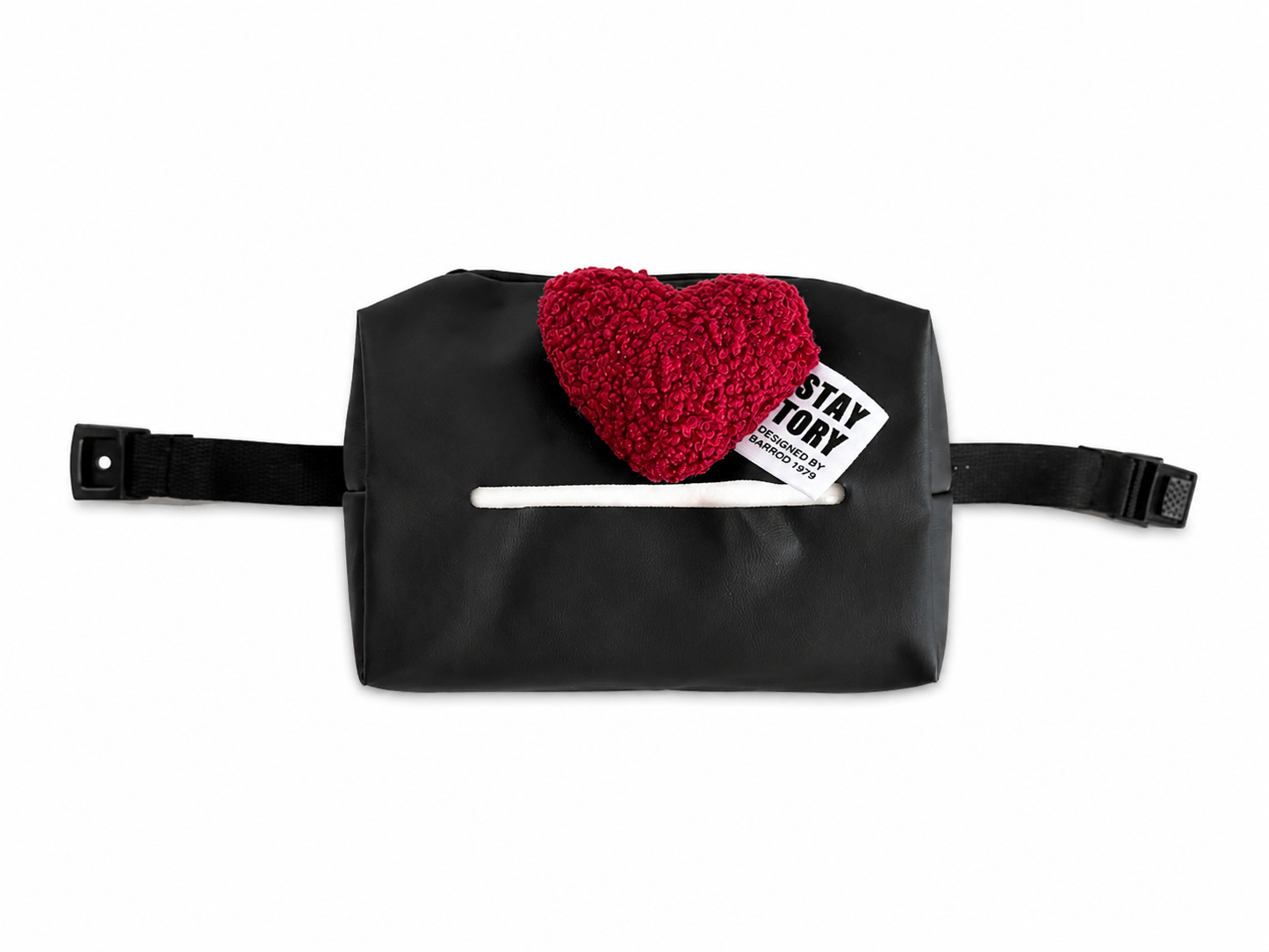 Cozy Red Heart Car Accessory Set – 8 Piece