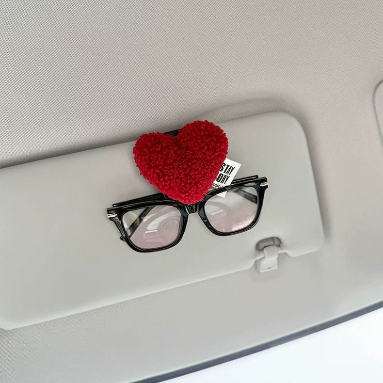 Cozy Red Heart Car Accessory Set – 8 Piece